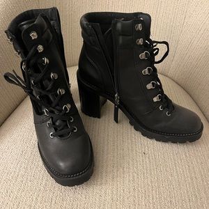 Sam Edelman black combat boots, size 9